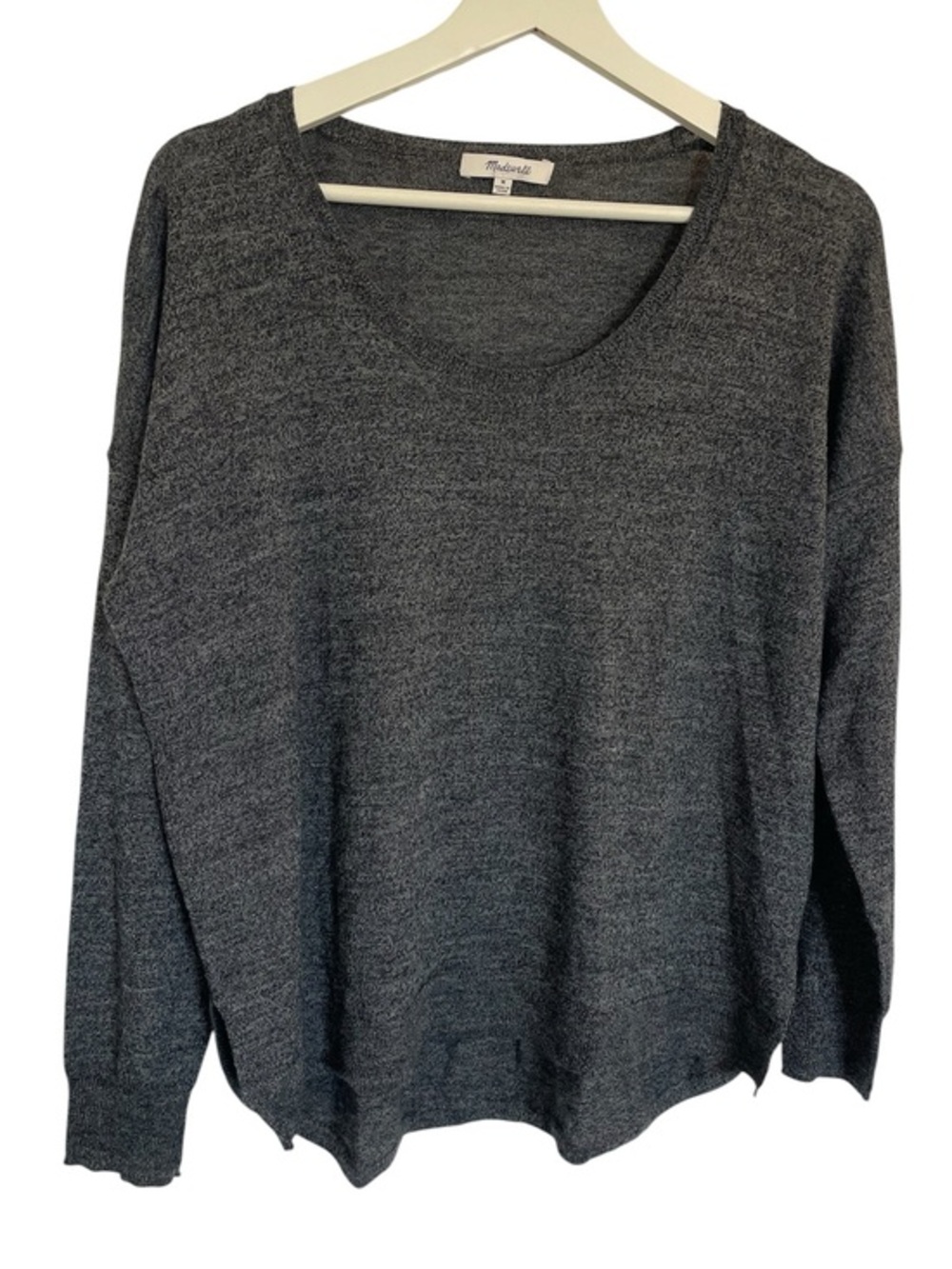 Madewell Gray Wool Blend Lightweight Sweater